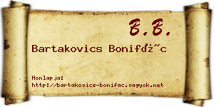 Bartakovics Bonifác névjegykártya